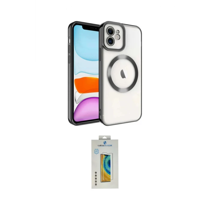 ieg™ iPhone 12 Kılıf Nova Işık Özel Seri - Siyah Polymer Nano Ekran Koruyucu