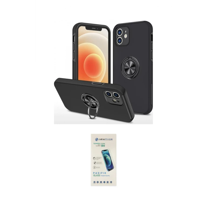 ieg™ iPhone 12 Kılıf Odak Form Prime - Şeffaf Pasifik Cam Ekran Koruyucu