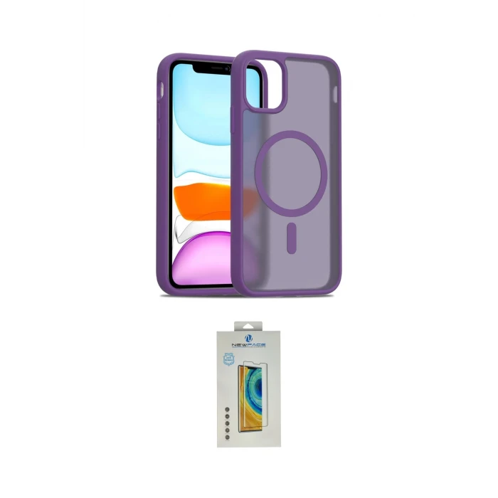 ieg™ iPhone 12 Kılıf Siluet Minimal Prime - Siyah Polymer Nano Ekran Koruyucu