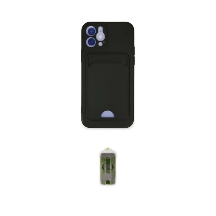 ieg™ iPhone 12 Kılıf Vadi Çizgi Prime - Siyah Joko Magic 5D Hayalet Cam