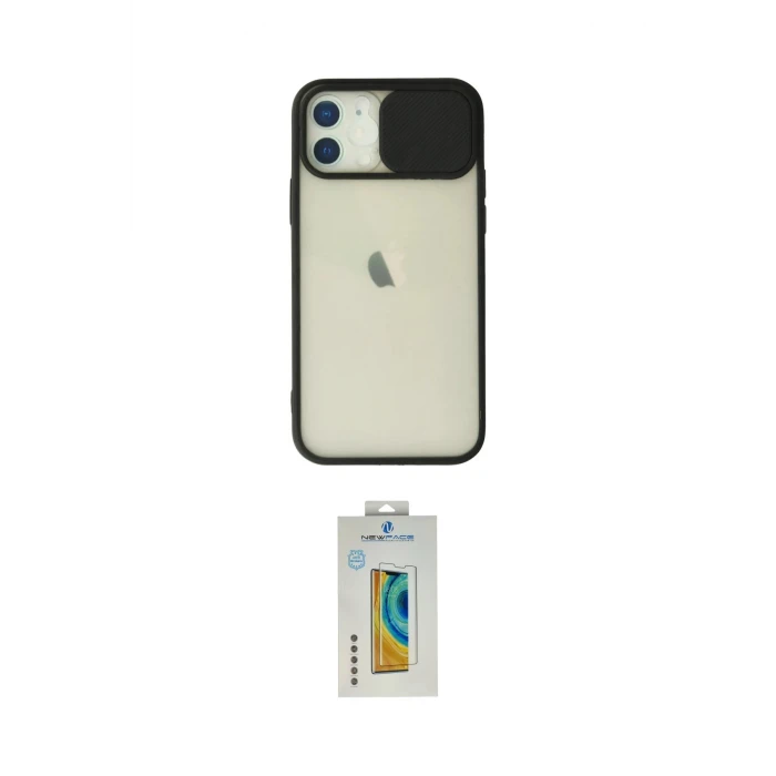ieg™ iPhone 12 Kılıf Vadi Çizgi - Siyah Polymer Nano Ekran Koruyucu