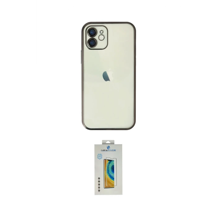 ieg™ iPhone 12 Kılıf Vadi Minimal - Siyah Polymer Nano Ekran Koruyucu