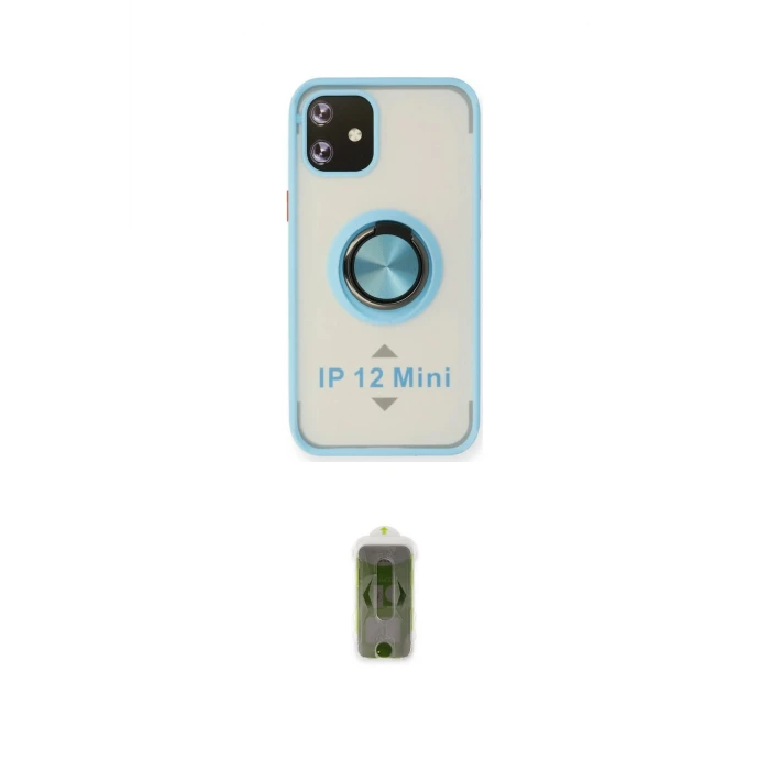 ieg™ iPhone 12 Kılıf Yörünge Çizgi - Siyah Joko Magic 5D Hayalet Cam