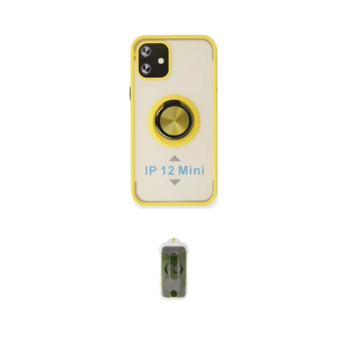ieg™ iPhone 12 Kılıf Yörünge Çizgi - Siyah Joko Magic 5D Hayalet Cam