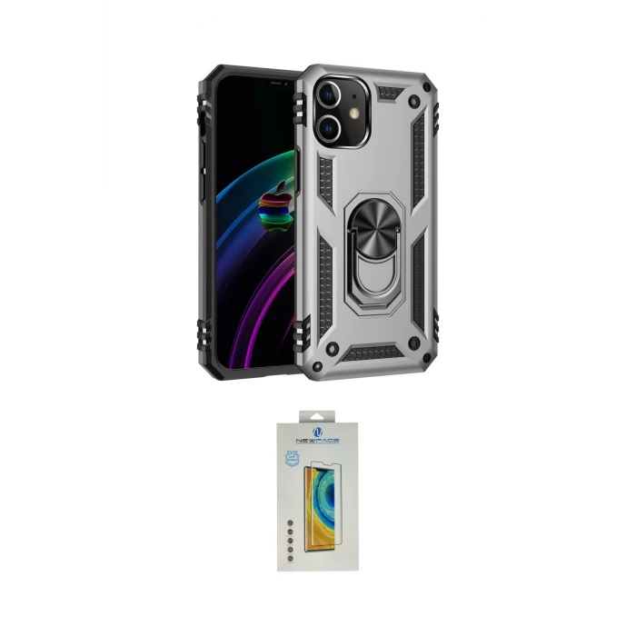 ieg™ iPhone 12 Mini Kılıf Ahenk Klasik Koleksiyonu - Siyah Polymer Nano Ekran Koruyucu