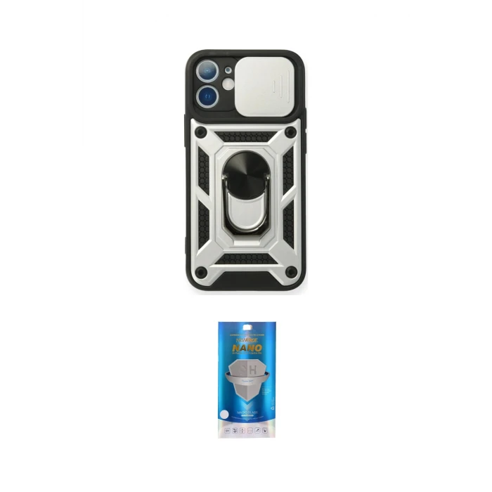 ieg™ iPhone 12 Mini Kılıf Ahenk Klasik - Şeffaf Royal Nano Ekran Koruyucu