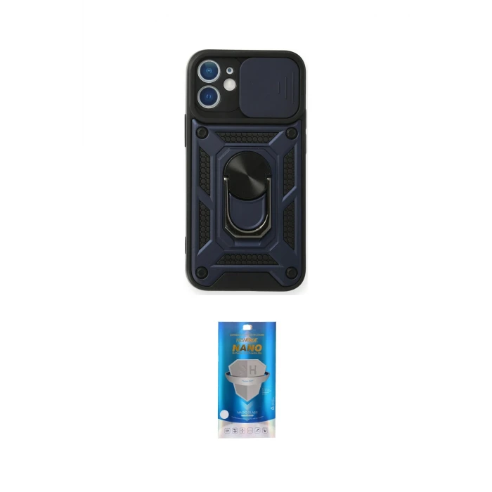 ieg™ iPhone 12 Mini Kılıf Ahenk Klasik - Şeffaf Royal Nano Ekran Koruyucu