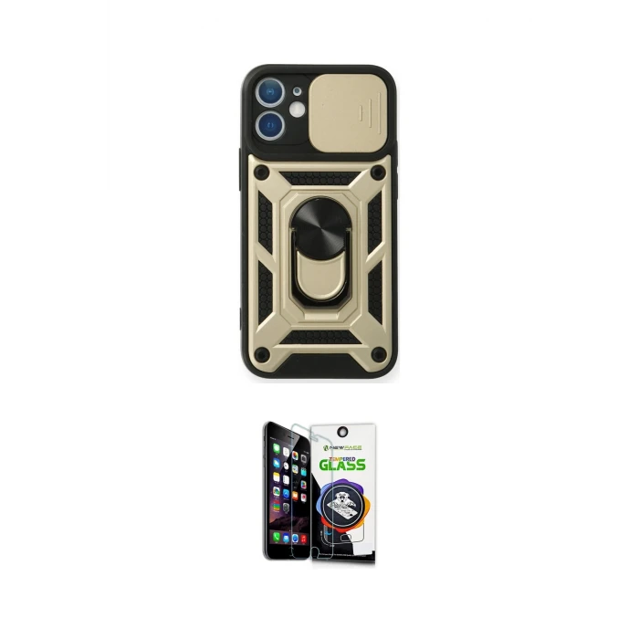 ieg™ iPhone 12 Mini Kılıf Ahenk Klasik - Şeffaf Temperli Cam Ekran Koruyucu