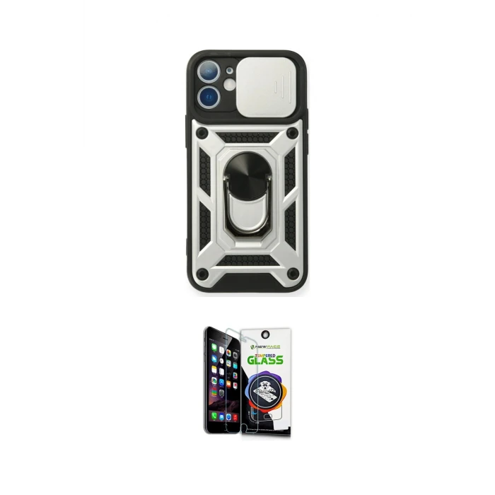 ieg™ iPhone 12 Mini Kılıf Ahenk Klasik - Şeffaf Temperli Cam Ekran Koruyucu
