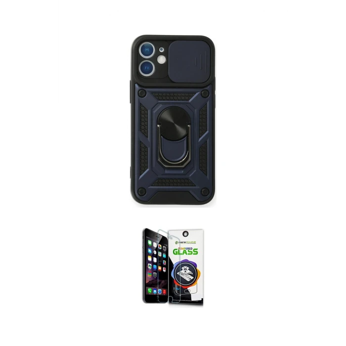 ieg™ iPhone 12 Mini Kılıf Ahenk Klasik - Şeffaf Temperli Cam Ekran Koruyucu