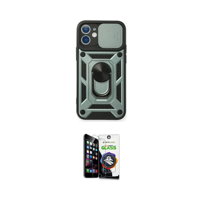 ieg™ iPhone 12 Mini Kılıf Ahenk Klasik - Şeffaf Temperli Cam Ekran Koruyucu