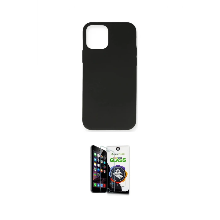 ieg™ iPhone 12 Mini Kılıf Ahenk Serisi - Şeffaf Temperli Cam Ekran Koruyucu