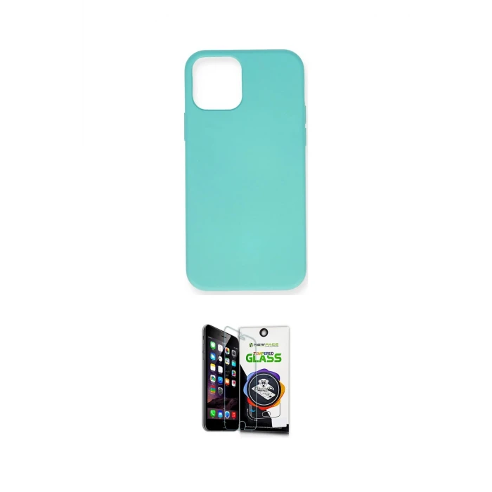 ieg™ iPhone 12 Mini Kılıf Ahenk Serisi - Şeffaf Temperli Cam Ekran Koruyucu