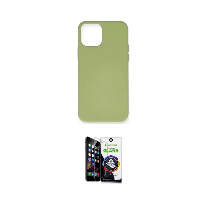 ieg™ iPhone 12 Mini Kılıf Ahenk Serisi - Şeffaf Temperli Cam Ekran Koruyucu