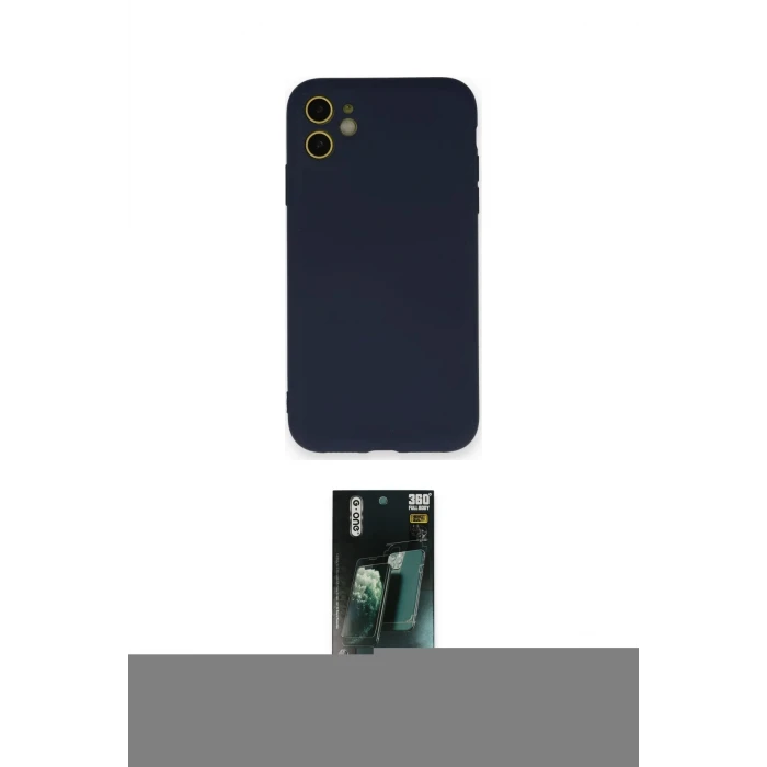 ieg™ iPhone 12 Mini Kılıf Ahenk Serisi - Siyah 360 Mat Full Body Arka Koruyucu