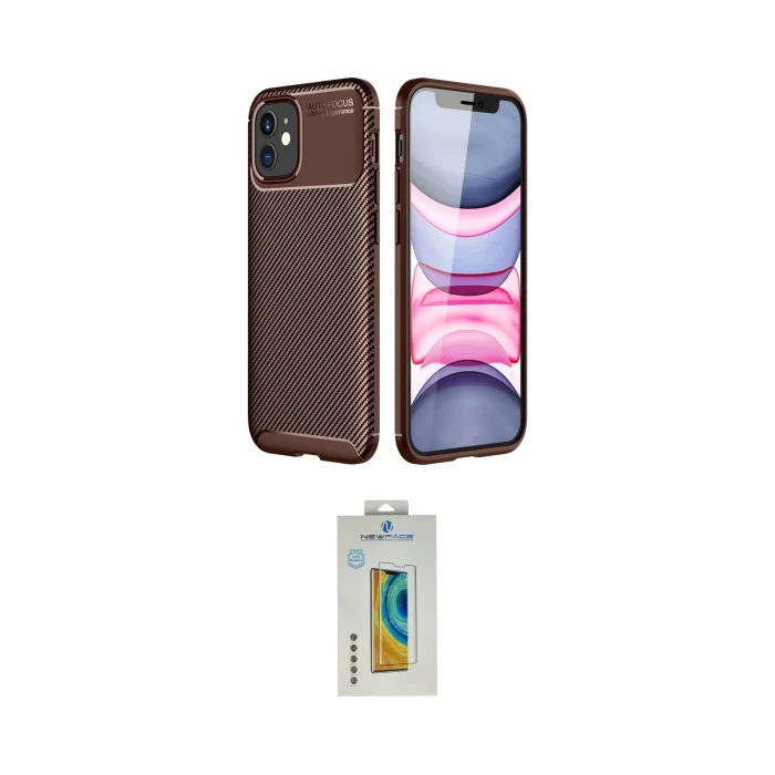 ieg™ iPhone 12 Mini Kılıf Eksen Form Prime - Siyah Polymer Nano Ekran Koruyucu