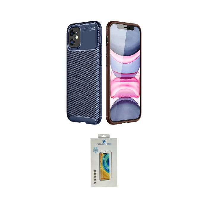 ieg™ iPhone 12 Mini Kılıf Eksen Form Prime - Siyah Polymer Nano Ekran Koruyucu