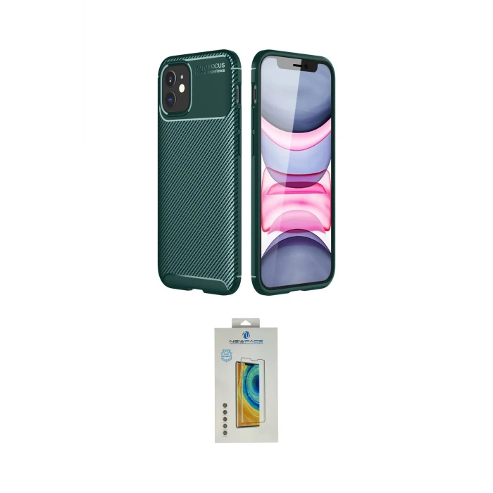 ieg™ iPhone 12 Mini Kılıf Eksen Form Prime - Siyah Polymer Nano Ekran Koruyucu