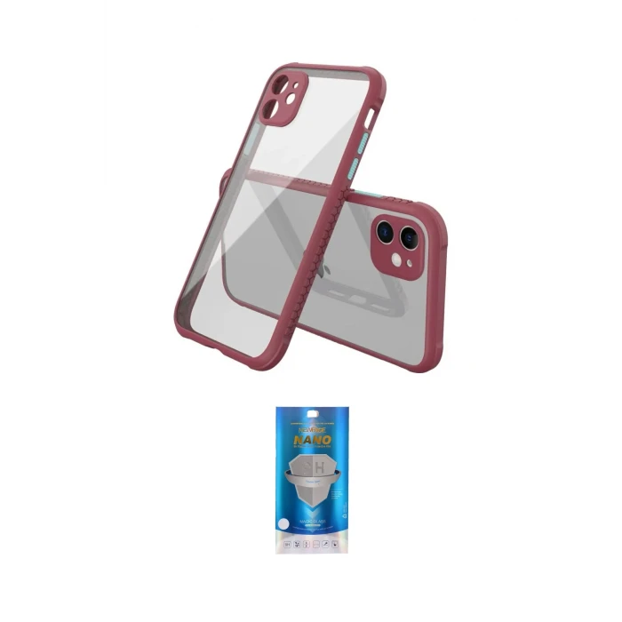 ieg™ iPhone 12 Mini Kılıf Nova Asil Özel Seri - Şeffaf Royal Nano Ekran Koruyucu