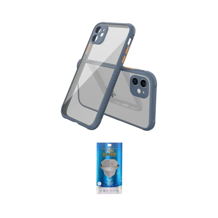 ieg™ iPhone 12 Mini Kılıf Nova Asil Özel Seri - Şeffaf Royal Nano Ekran Koruyucu