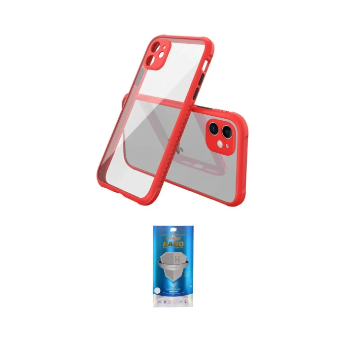 ieg™ iPhone 12 Mini Kılıf Nova Asil Özel Seri - Şeffaf Royal Nano Ekran Koruyucu
