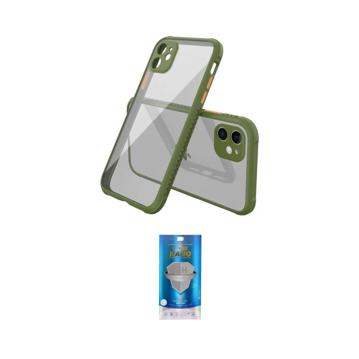 ieg™ iPhone 12 Mini Kılıf Nova Asil Özel Seri - Şeffaf Royal Nano Ekran Koruyucu