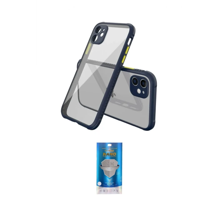 ieg™ iPhone 12 Mini Kılıf Nova Asil Özel Seri - Şeffaf Royal Nano Ekran Koruyucu