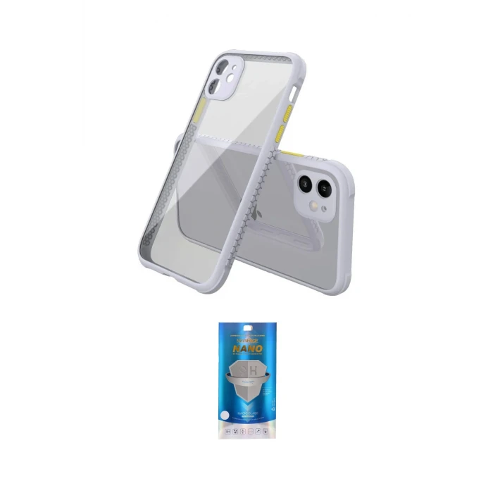 ieg™ iPhone 12 Mini Kılıf Nova Asil Özel Seri - Şeffaf Royal Nano Ekran Koruyucu