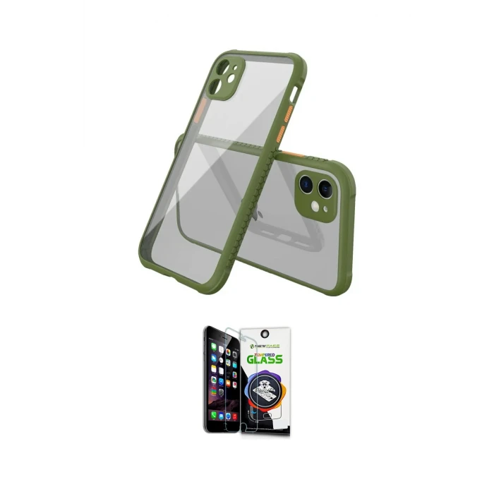 ieg™ iPhone 12 Mini Kılıf Nova Asil Özel Seri - Şeffaf Temperli Cam Ekran Koruyucu