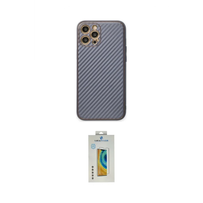 ieg™ iPhone 12 Pro Kılıf Ahenk Işık - Siyah Polymer Nano Ekran Koruyucu