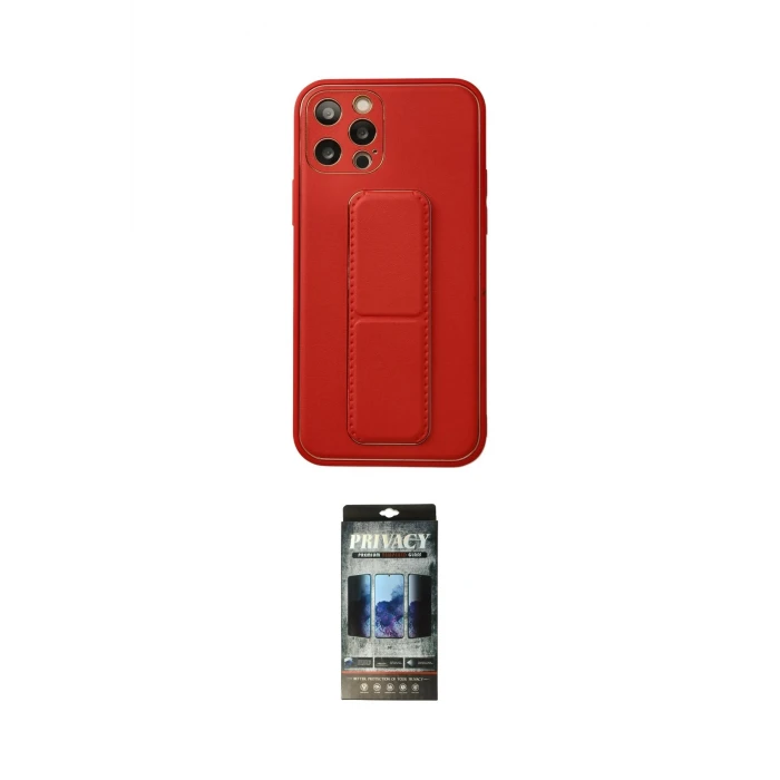 ieg™ iPhone 12 Pro Kılıf Akış Doku - Siyah 34D Hayalet Izgaralı Cam