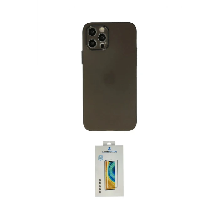 ieg™ iPhone 12 Pro Kılıf Atlas Minimal Prime - Siyah Polymer Nano Ekran Koruyucu