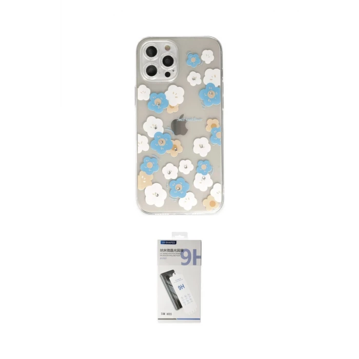 ieg™ iPhone 12 Pro Kılıf Eksen Asil Prime - Şeffaf Uv Polymer Nano Ekran Koruyucu