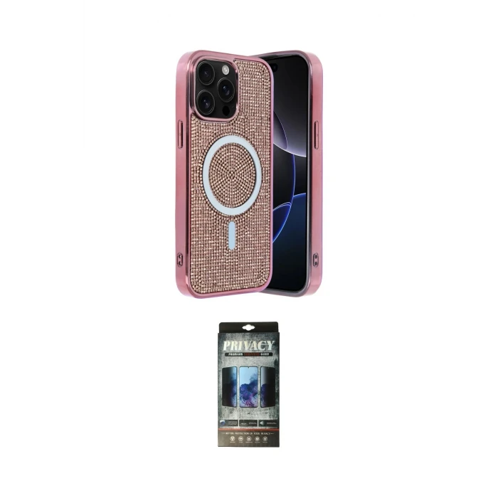 ieg™ iPhone 12 Pro Kılıf Eksen Çizgi - Siyah 34D Hayalet Izgaralı Cam
