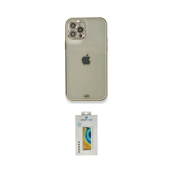 ieg™ iPhone 12 Pro Kılıf Eksen Minimal Koleksiyonu - Siyah Polymer Nano Ekran Koruyucu
