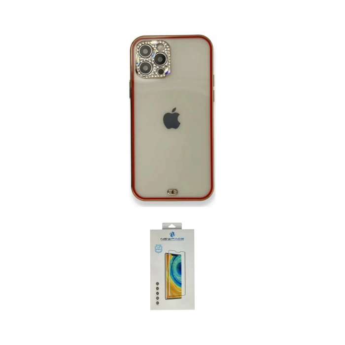 ieg™ iPhone 12 Pro Kılıf Eksen Minimal Koleksiyonu - Siyah Polymer Nano Ekran Koruyucu