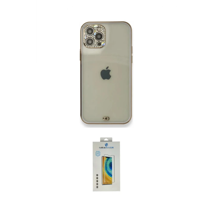 ieg™ iPhone 12 Pro Kılıf Eksen Minimal Koleksiyonu - Siyah Polymer Nano Ekran Koruyucu