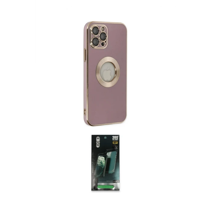 ieg™ iPhone 12 Pro Kılıf İz Form Serisi - Şeffaf 360 Full Body Arka Koruyucu
