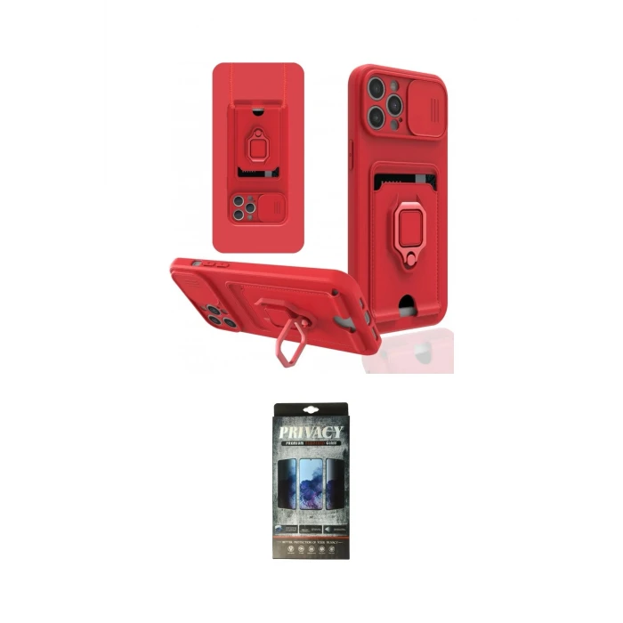 ieg™ iPhone 12 Pro Kılıf Vadi Form Prime - Siyah 34D Hayalet Izgaralı Cam