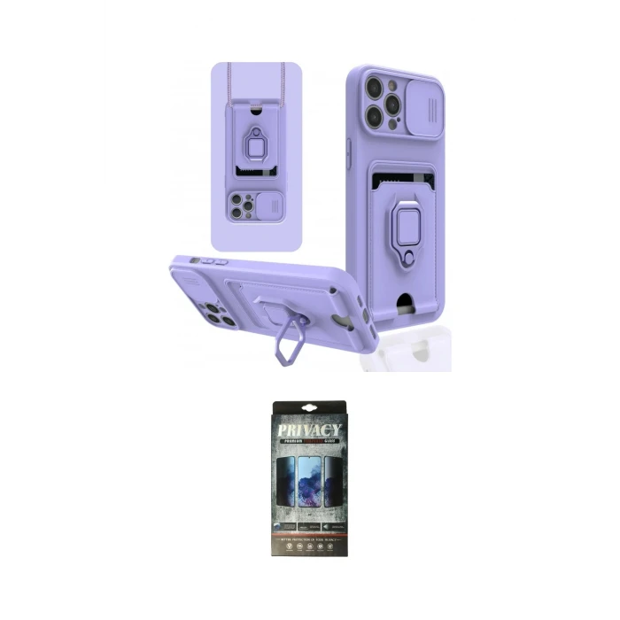 ieg™ iPhone 12 Pro Kılıf Vadi Form Prime - Siyah 34D Hayalet Izgaralı Cam