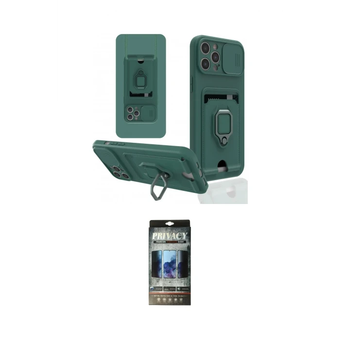 ieg™ iPhone 12 Pro Kılıf Vadi Form Prime - Siyah 34D Hayalet Izgaralı Cam