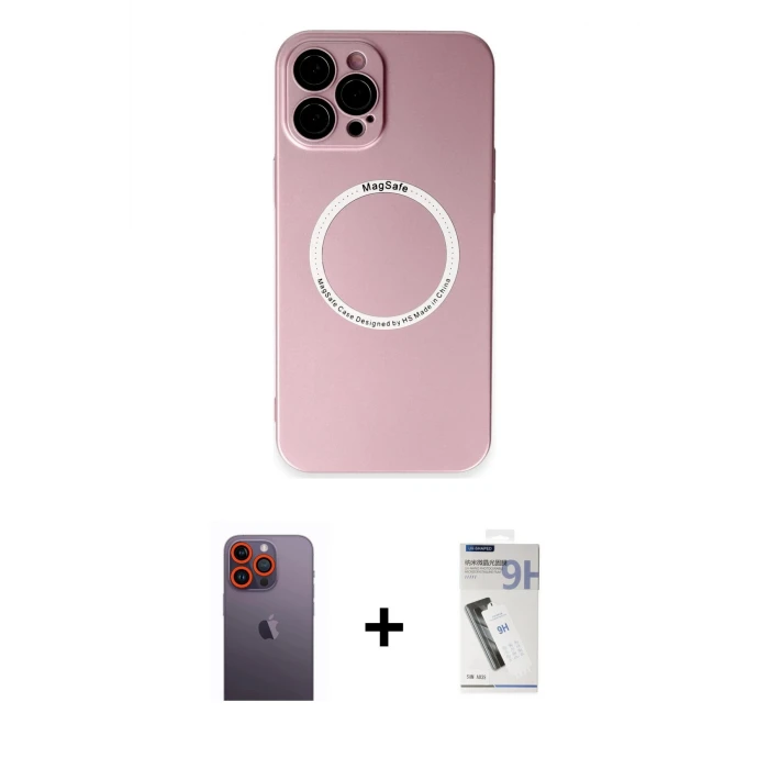 ieg™ iPhone 12 Pro Kılıf Zirve Klasik Prime - Şeffaf Uv Polymer Nano Ekran Koruyucu + Turuncu Neon Fosforlu Kamera Lens