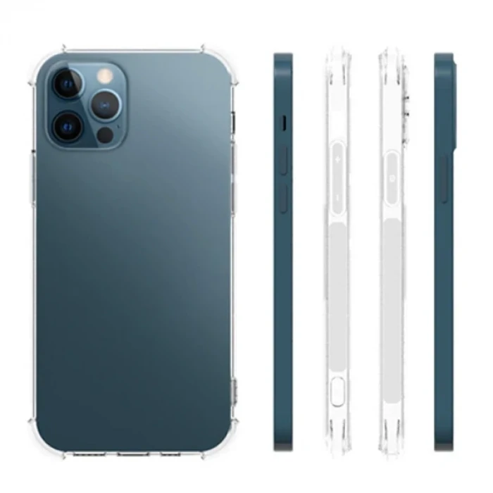 ieg™ İphone 12 Pro Max 6.7 Anti-drop Silikon Kılıf Kamera Korumalı Şeffaf Silikon Kılıf