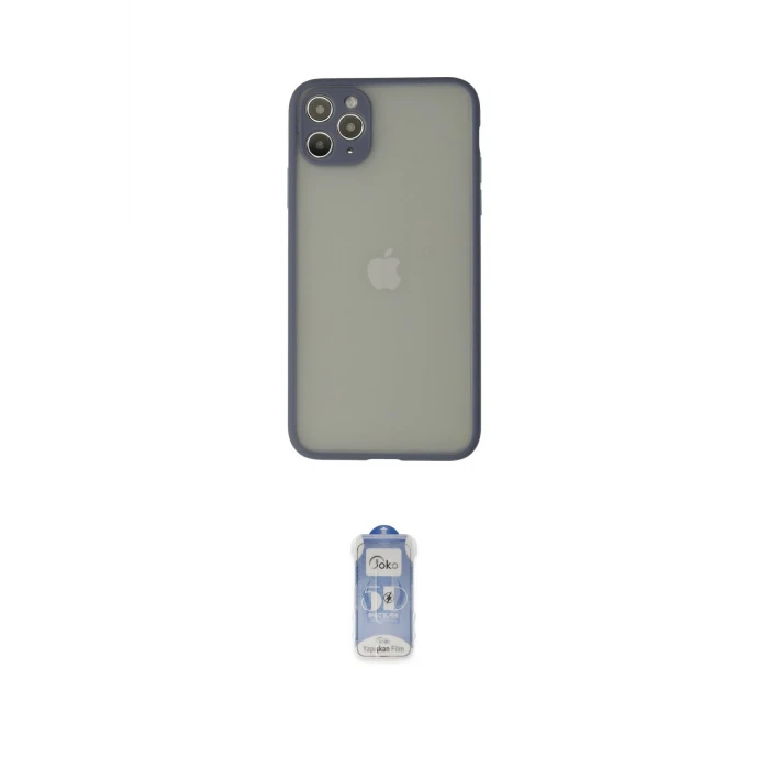 ieg™ iPhone 12 Pro Max Kılıf Ahenk Çizgi Serisi - Siyah Joko Magic 5D Cam