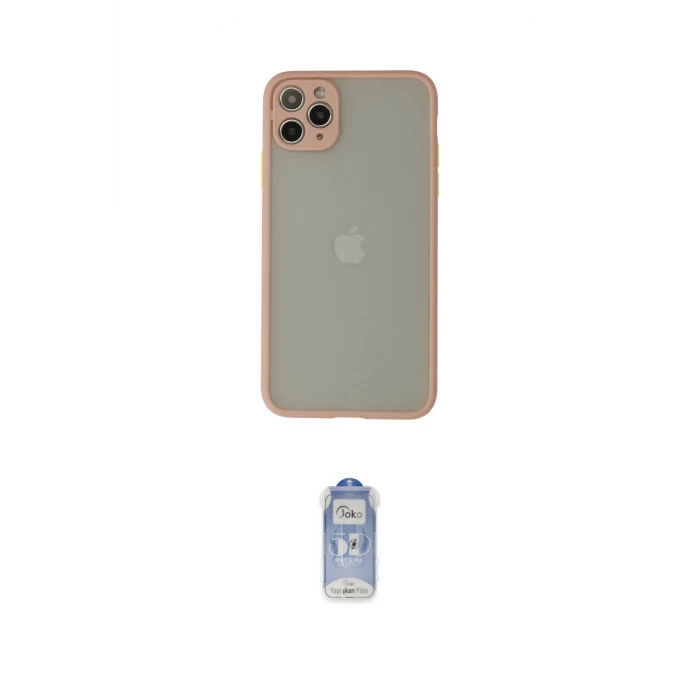 ieg™ iPhone 12 Pro Max Kılıf Ahenk Çizgi Serisi - Siyah Joko Magic 5D Cam