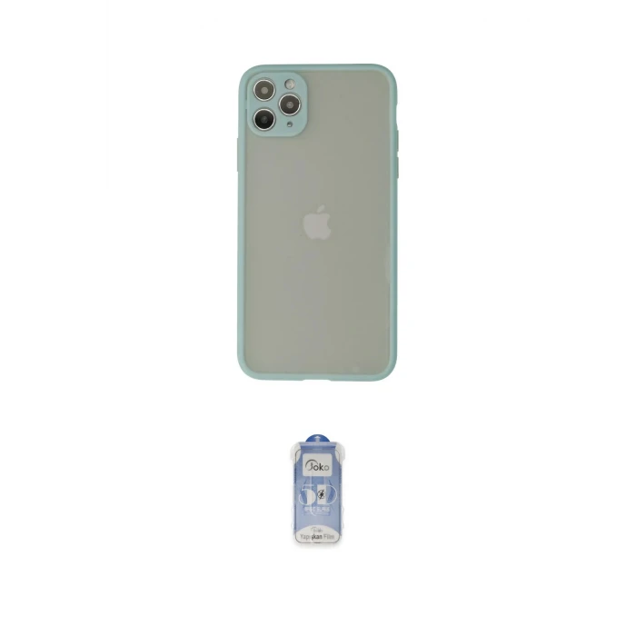 ieg™ iPhone 12 Pro Max Kılıf Ahenk Çizgi Serisi - Siyah Joko Magic 5D Cam