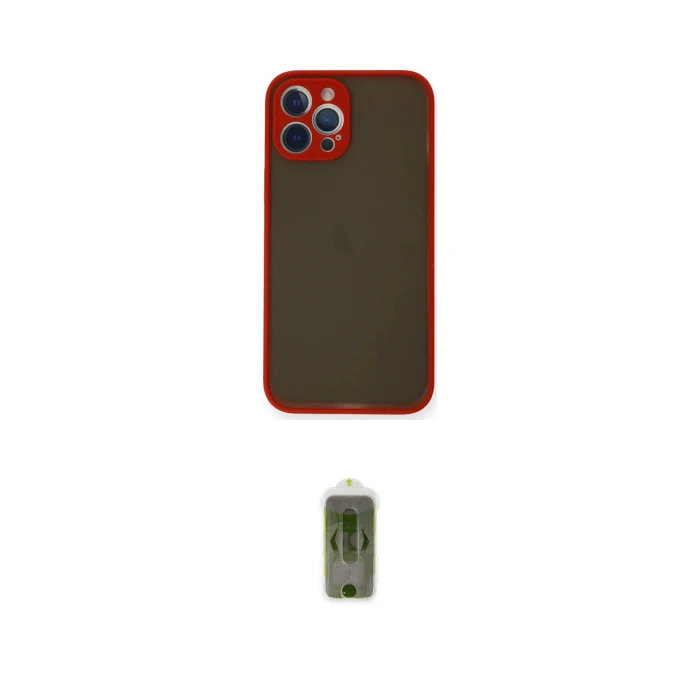ieg™ iPhone 12 Pro Max Kılıf Ahenk Çizgi Serisi - Siyah Joko Magic 5D Hayalet Cam