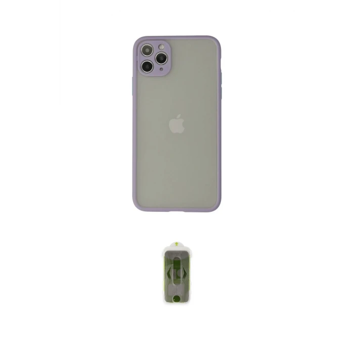ieg™ iPhone 12 Pro Max Kılıf Ahenk Çizgi Serisi - Siyah Joko Magic 5D Hayalet Cam