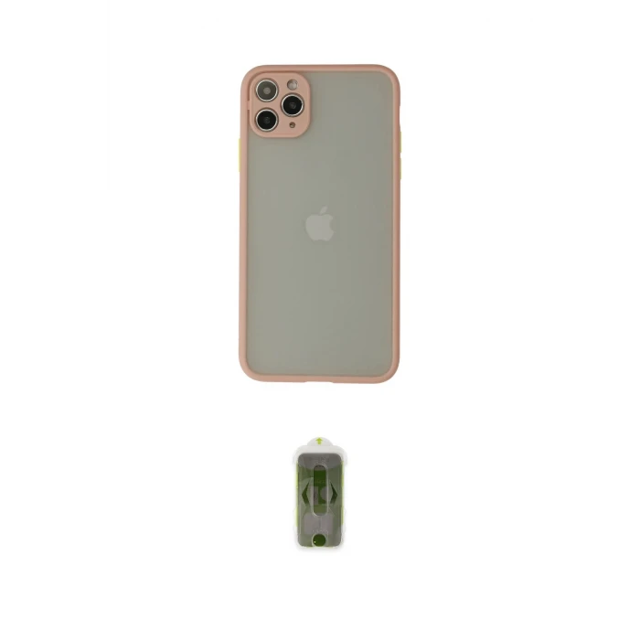 ieg™ iPhone 12 Pro Max Kılıf Ahenk Çizgi Serisi - Siyah Joko Magic 5D Hayalet Cam