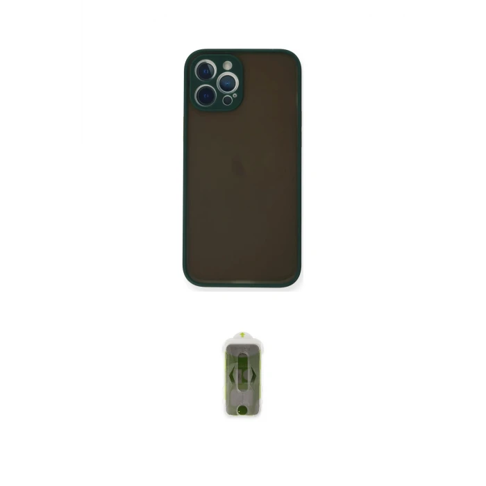 ieg™ iPhone 12 Pro Max Kılıf Ahenk Çizgi Serisi - Siyah Joko Magic 5D Hayalet Cam